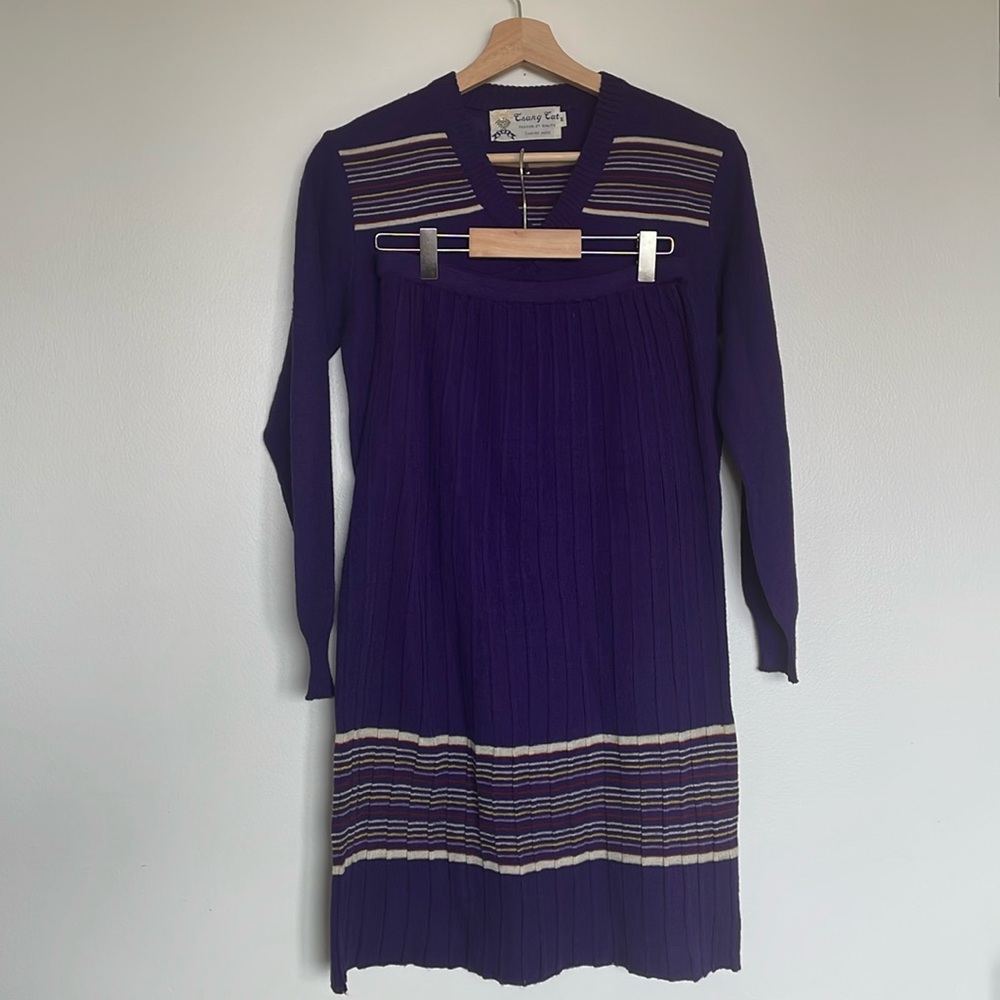 Vintage knit pleated skirt and sweater set